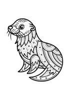 Vorschau - Mal- und Bastelvorlagen - Mandalas Thema Otter - Grundschule - Bastelvorlagen - Seite 3