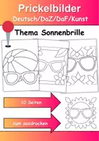 Vorschau - Mal- und Bastelvorlagen - Prickelbilder / Fensterbilder Thema Sonnenbrillen - Grundschule - Bastelvorlagen - Deckblatt
