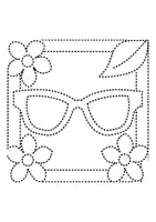 Vorschau - Mal- und Bastelvorlagen - Prickelbilder / Fensterbilder Thema Sonnenbrillen - Grundschule - Bastelvorlagen - Seite 1