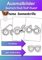 Vorschau - Mal- und Bastelvorlagen - Ausmalbilder Thema Sonnenbrillen - Grundschule - Bastelvorlagen - Deckblatt