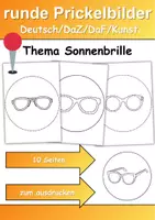Vorschau - Mal- und Bastelvorlagen - runde Prickelbilder / Fensterbilder Thema Sonnenbrillen - Grundschule - Bastelvorlagen - Deckblatt