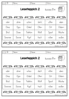 Vorschau - Arbeitsblätter - Leseteppiche für fortgeschrittene Leser (Grundschule Klasse 1–2) – Lesetraining mit Wörtern & Grundwortschatz | Differenzierung Deutsch - Seite 2