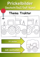 Vorschau - Mal- und Bastelvorlagen - Prickelbilder / Fensterbilder PAKET Thema Traktoren - Grundschule - Bastelvorlagen - Seite 1
