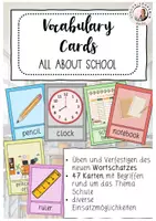 Vorschau - Bildkarten - Vocabulary words school Englischunterricht Sek I Grundschule - Deckblatt