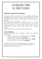 Vorschau - Bildkarten - Vocabulary words school Englischunterricht Sek I Grundschule - Seite 1
