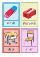 Vorschau - Bildkarten - Vocabulary words school Englischunterricht Sek I Grundschule - Seite 3