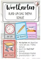 Vorschau - Bildkarten - Wortkarten Schulwörter Deutsch DaZ Grundschule Sek I - Deckblatt
