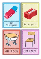 Vorschau - Bildkarten - Wortkarten Schulwörter Deutsch DaZ Grundschule Sek I - Seite 3