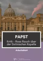Vorschau - Arbeitsblätter - Christentum⎮Papst - Kritik - Rosa Rauch über der Sixtinischen Kapelle - Deckblatt