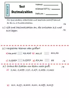 Vorschau - Arbeitsblätter - Klassenarbeit - Dezimalzahlen Addieren & Subtrahieren 💯 - Seite 1