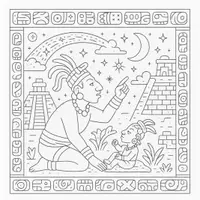 Vorschau - Mal- und Bastelvorlagen - Maya Ausmalbilder (50 Malvorlagen) inkl. Stundenentwurf (PDF) - Seite 2
