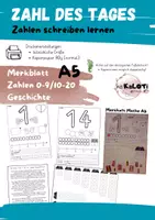 Vorschau - Arbeitsblätter - Ziffernschreibkurs, Merkblätter A5, ZR bis 20, Geschichte - Deckblatt