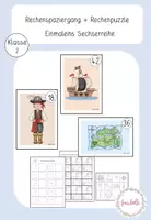 Vorschau - Arbeitsblätter - Einmaleins 6-er Reihe Rechenspaziergang - Deckblatt