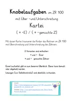 Vorschau - Stationenlernen - Knobelaufgaben im ZR 100 mit Über - und Unterschreitung - Seite 1