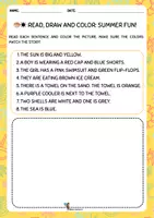 Vista previa - Tarjetas / Manipulativos - Summer Reading Comprehensions - página 1