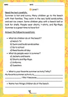 Vista previa - Tarjetas / Manipulativos - Summer Reading Comprehensions - página 3