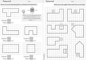 Vorschau - Arbeitsblätter - Umfang und Flächeninhalt | Mathe Klasse 3-4 - Seite 2