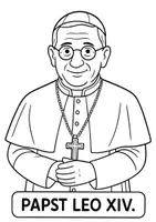 Vorschau - Mal- und Bastelvorlagen - Ausmalbild Papst Leo XIV - Seite 2
