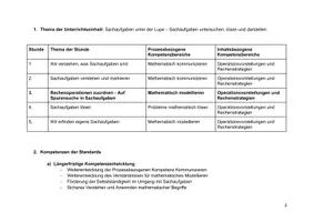 Vorschau - Stundenentwürfe - Unterrichtsentwurf_Sachaufgaben_Klasse - Seite 1