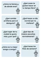 Vista previa - Tarjetas / Manipulativos - Expresión oral en español – Tarjetas de conversación A1-B1 – 100 preguntas - página 2