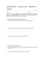 Vorschau - Arbeitsblätter - Gottes Nähe spüren - Arbeitsblatt - Deckblatt
