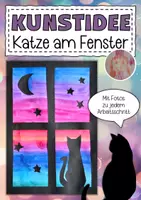 Vorschau - Mal- und Bastelvorlagen - Kunstidee Katze - Deckblatt