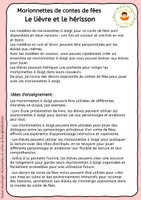 Aperçu - Matériel pour travaux manuels / dessin - Le lièvre et le hérisson – Marionnettes à doigts avec décor et pochette - Page 1