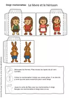 Aperçu - Matériel pour travaux manuels / dessin - Le lièvre et le hérisson – Marionnettes à doigts avec décor et pochette - Page 2