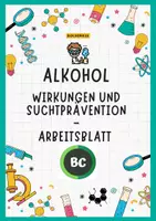 Vorschau - Arbeitsblätter - Wirkungen von Alkohol (Ethanol) – Arbeitsblatt Suchtprävention mit Lösung - Deckblatt