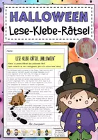 Vorschau - Arbeitsblätter - Leserätsel: Lesen, Rätseln und Kleben zu Halloween - Deckblatt