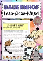 Vorschau - Arbeitsblätter - Leserätsel: Lesen, Rätseln, Kleben - Bauernhof - Deckblatt