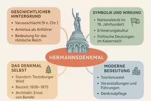 Vorschau - Arbeitsblätter - AB mit Fragen zum Thema "Hermannsdenkmal" + Lösungsblatt + Mindmap + Infografik - Seite 2