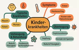 Vorschau - Arbeitsblätter - Lernposter + AB mit Fragen zum Thema "Kinderkrankheiten" + Lösungsblatt + Mindmap + Infografik - Seite 3