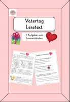 Vorschau - Arbeitsblätter - Lesetext Vatertag mit Aufgaben - Leseverständnis - Deckblatt