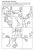 Vorschau - Mal- und Bastelvorlagen - Paul Klee: "Der Narr" - Kunstwerk puzzeln - Seite 1