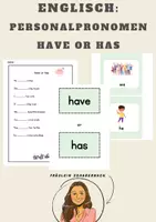 Vorschau - Arbeitsblätter - Englisch: Personalpronomen mit have und has - Deckblatt