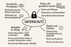 Vorschau - Arbeitsblätter - Lernposter + Arbeitsblatt "Datenschutz" + Onlineübung & MP3 + Mindmap + Infografik - Seite 3