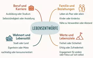 Vorschau - Arbeitsblätter - Arbeitsblatt "Eigene und fremde Lebensentwürfe" + interaktive Lösung & MP3 + Mindmap + Infografik - Seite 3