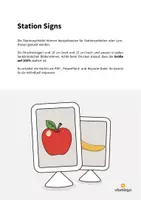 Vorschau - Stationenlernen - Fruits: Station Signs (Englisch) - Seite 1