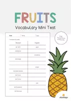 Vorschau - Arbeitsblätter - Fruits: Vocabulary Mini Test (Englisch) - Deckblatt