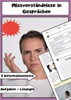 Vorschau - Arbeitsblätter - Missverständnisse in Gesprächen: Warum entstehen Missverständnisse in Gesprächen? - Deckblatt
