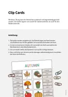 Vorschau - Stationenlernen - Autumn: Clip Cards / Klammerkarten (Englisch) - Seite 1