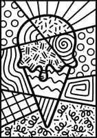 Vorschau - Arbeitsblätter - Abstraktes Eis im Sommer - Pop Art Kunst zum Weiter & Ausmalen - Seite 1