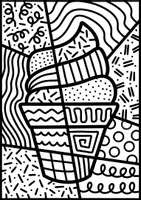 Vorschau - Arbeitsblätter - Abstraktes Eis im Sommer - Pop Art Kunst zum Weiter & Ausmalen - Seite 2