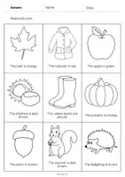 Vorschau - Arbeitsblätter - Autumn: Read and Color 2 (Englisch) - Seite 2