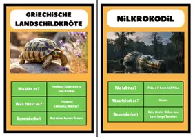 Vorschau - Arbeitsblätter - Reptilien – Bildkarten & Tabelle für Grundschüler - Seite 2
