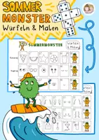 Vorschau - Spiele - Sommermonster – Würfeln und Malen | Sommerliches Kunstspiel - Deckblatt