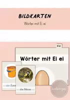 Vorschau - Bildkarten - Bildkarten: Wörter mit Ei ei (Buchstabeneinführung) - Deckblatt