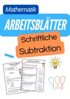 Vorschau - Arbeitsblätter - Schriftliche Subtraktion (Übungen, Arbeitsblätter) - Deckblatt