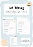 Vorschau - Arbeitsblätter - Heftführung- Rückmeldung: Selbsteinschätzung & Feedback - Deckblatt